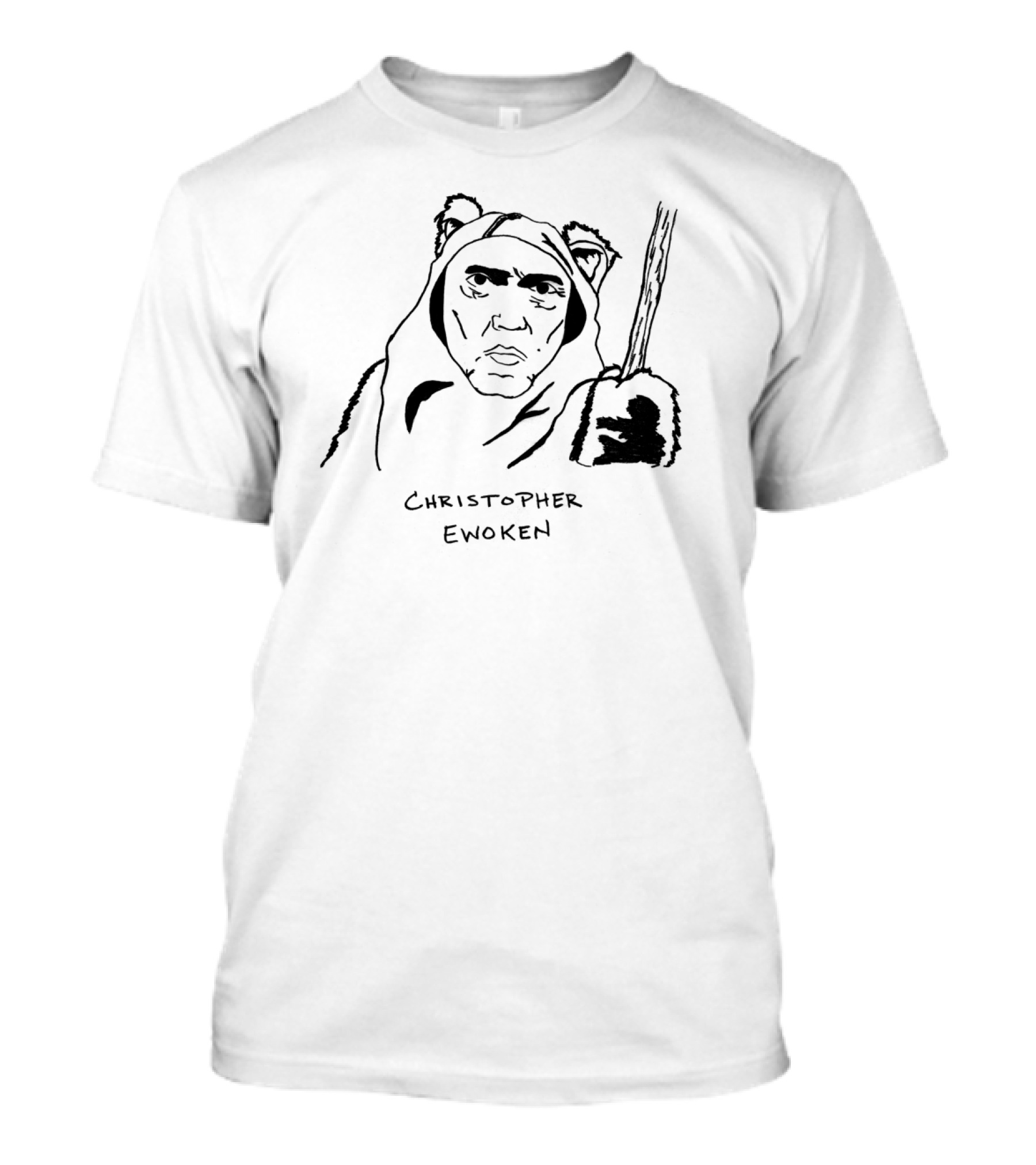 Christopher Ewoken Star Wars Parody With Hooded Character And Staff T-Shirt