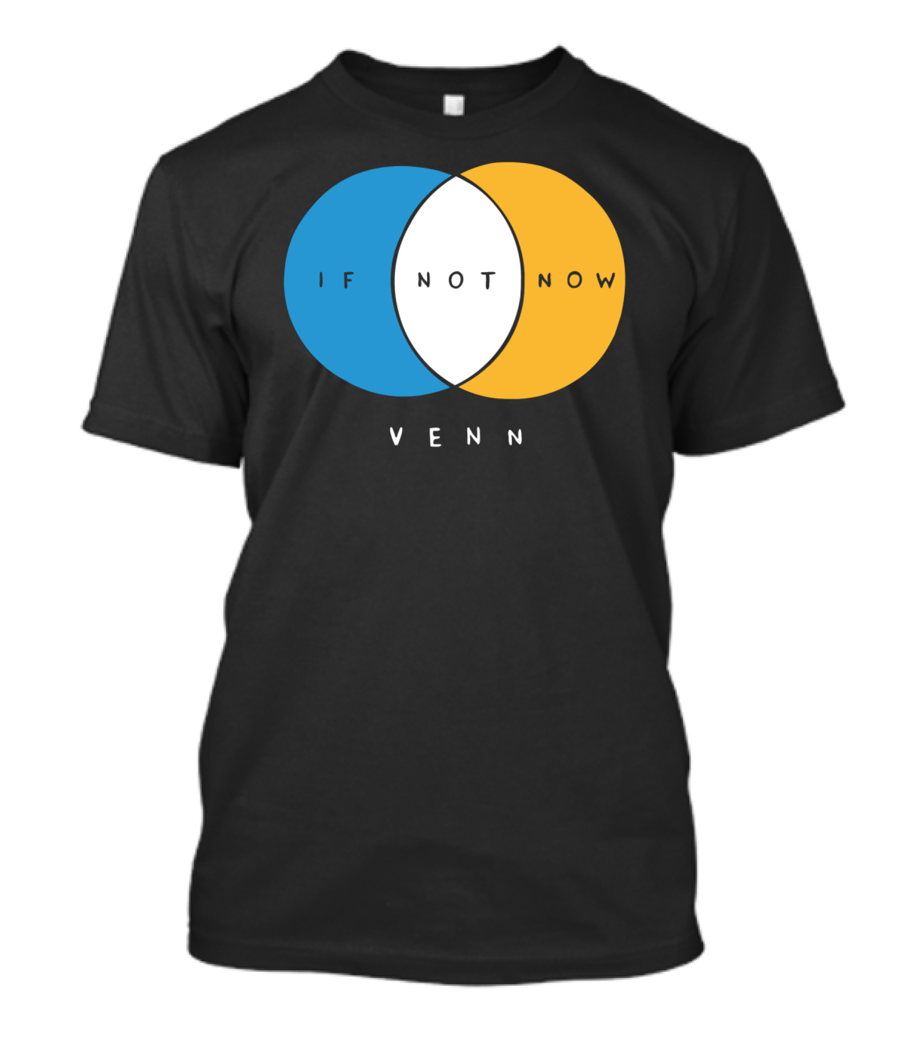 If Not Now Venn Diagram Blue Yellow Overlapping Circles T-Shirt