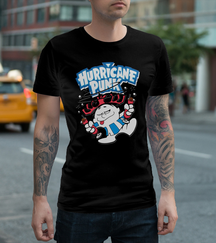 Hurricane Punk Mischievous Cyclone Character Party Drinks T-Shirt