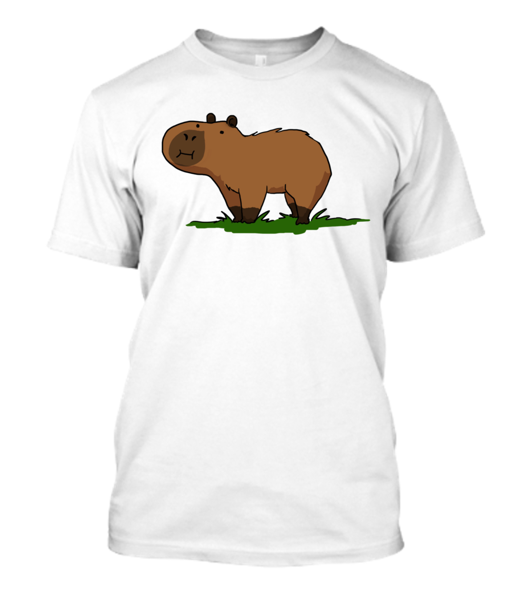 Capybara Cartoon With Grass T-Shirt