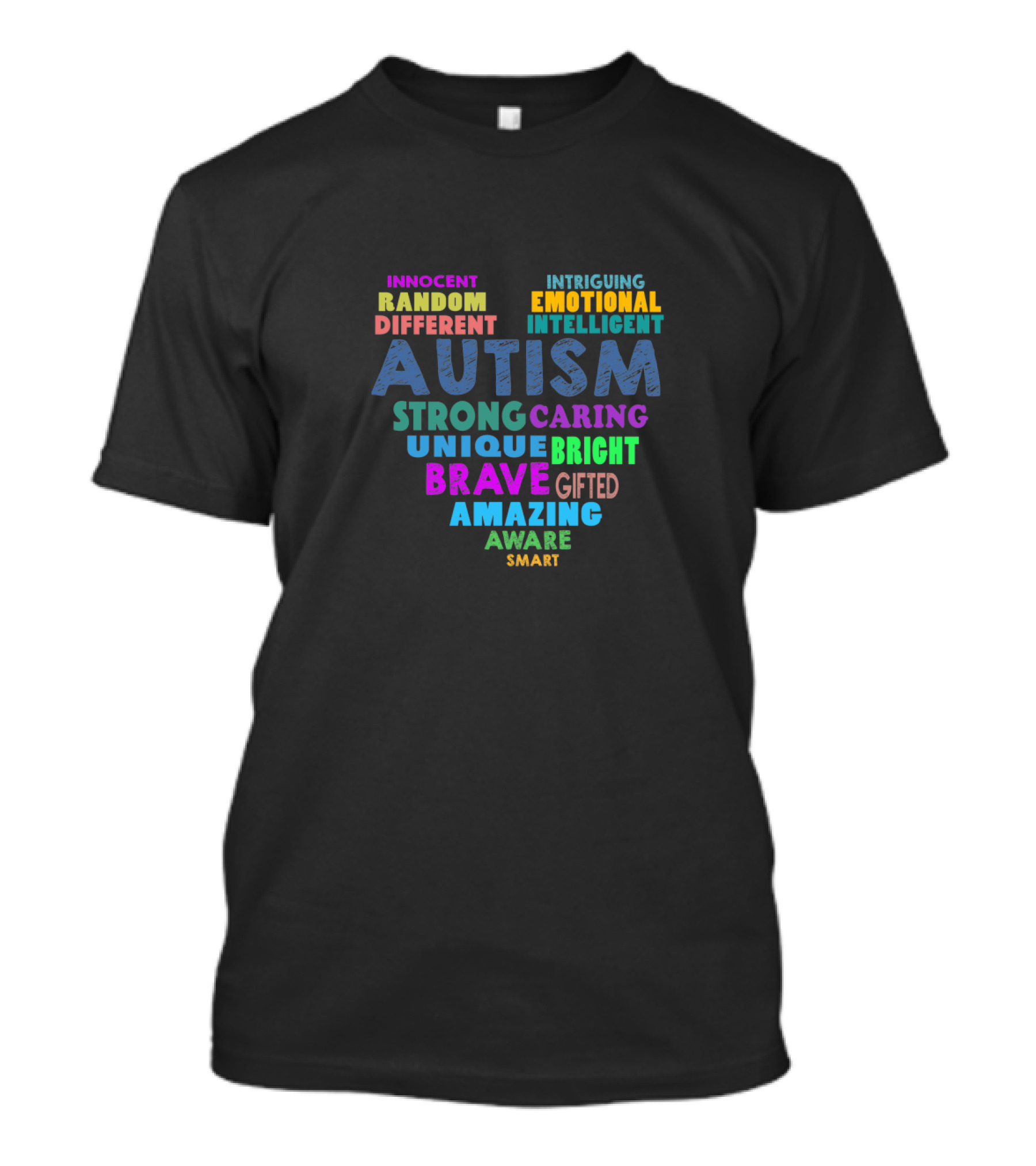 Autism Strong Unique Brave Amazing Innocent Intelligent Emotional T-Shirt