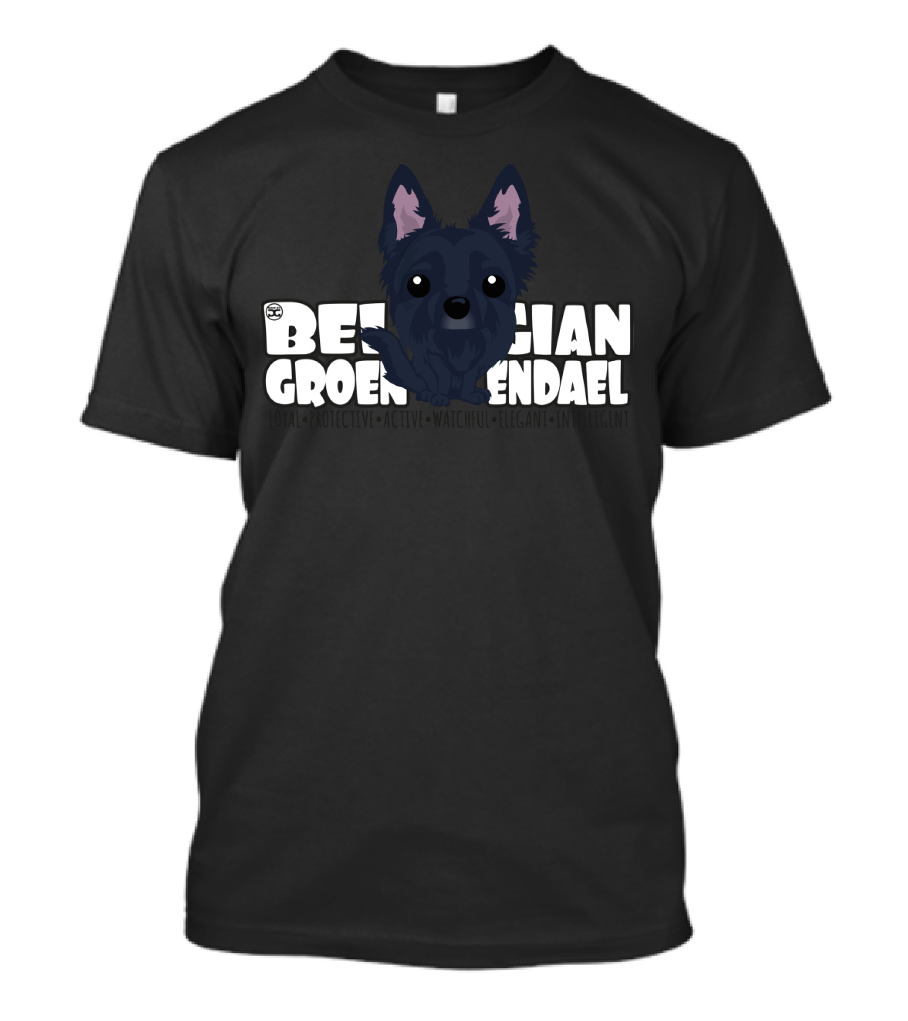 Belgian Groenendael DGBigHead Loyal Protective Active Watchful Elegant Intelligent T-Shirt