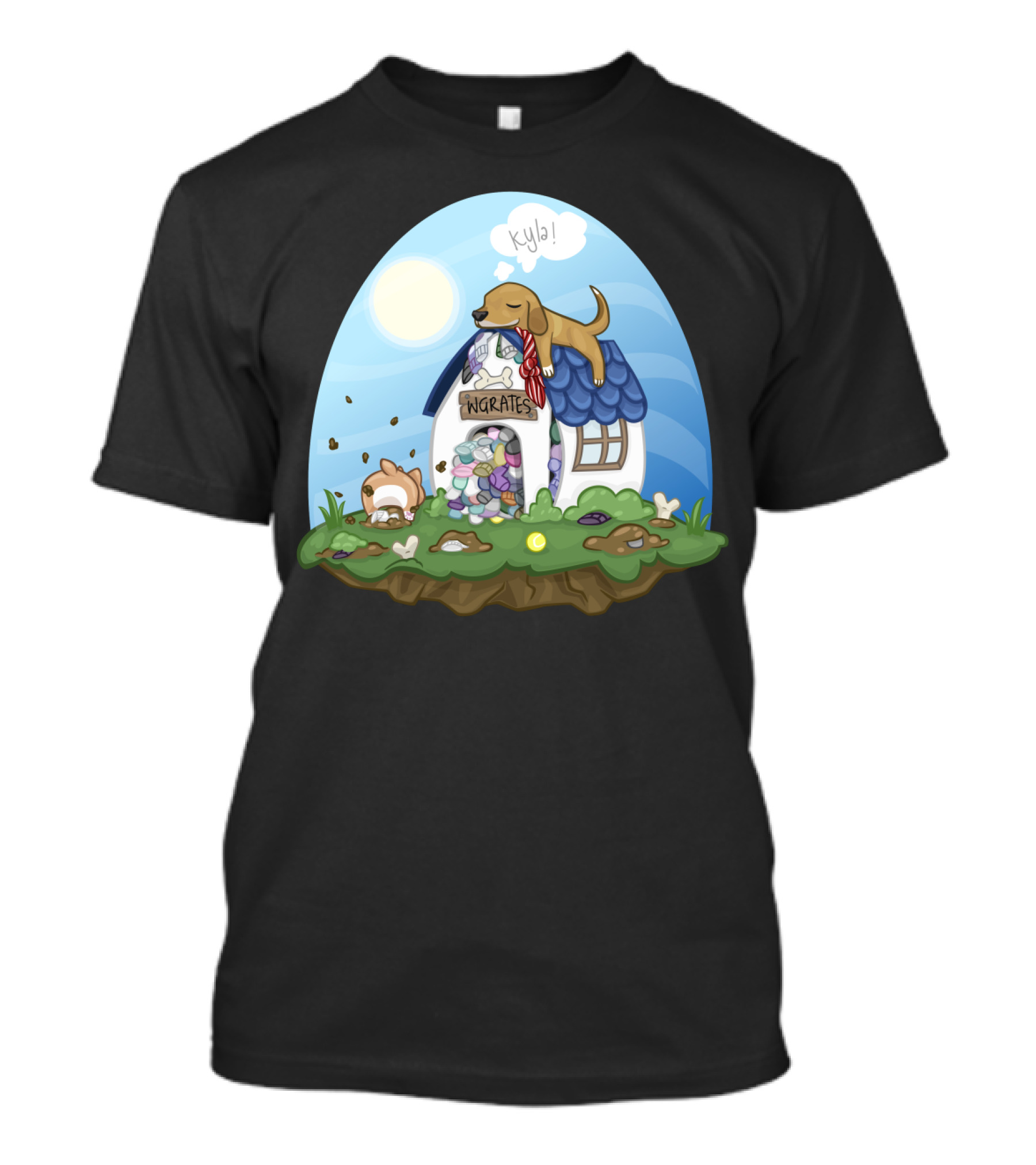 Corgi Army Kyla Sleepy Dog On Doghouse Named NGRATES T-Shirt