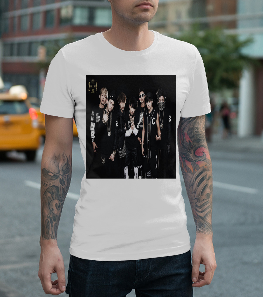 2 Cool 4 Skool BTS Debut Album Concept Group Photo Black Outfits T-Shirt