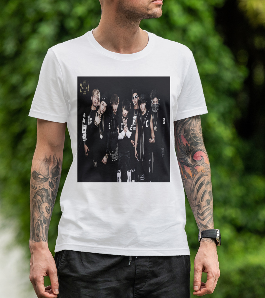 2 Cool 4 Skool BTS Debut Album Concept Group Photo Black Outfits T-Shirt