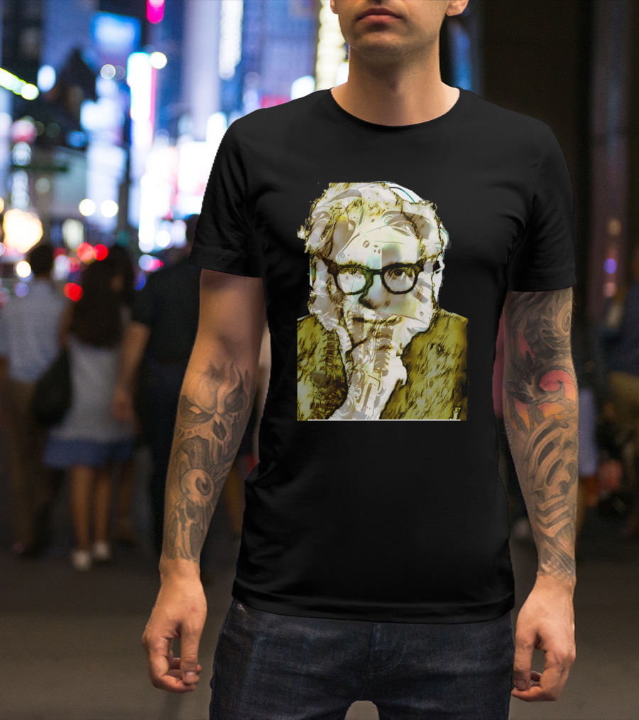 Mechanical Thinker With Robot Elements Overlay T-Shirt