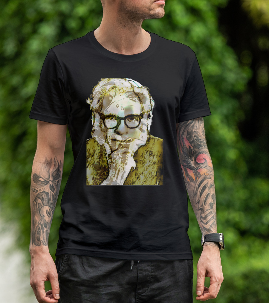 Mechanical Thinker With Robot Elements Overlay T-Shirt