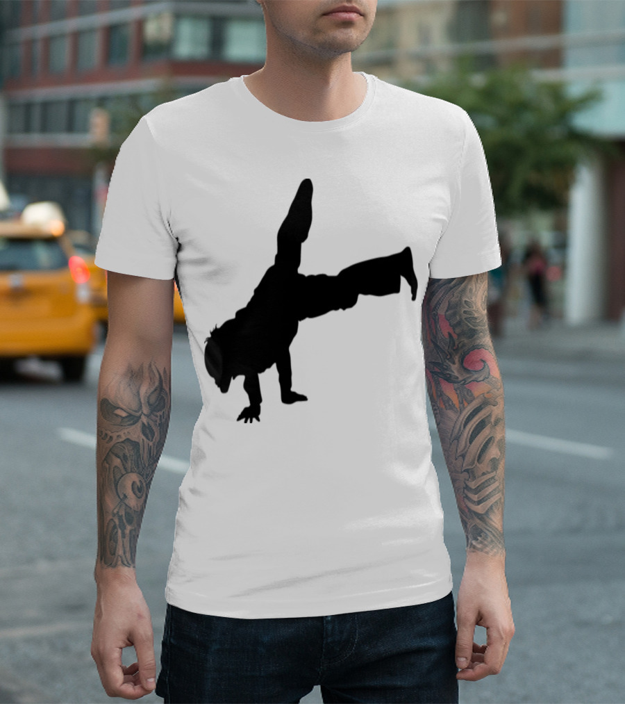 Bboying Keep Calm Breakdancer Silhouette Handstand Movement T-Shirt