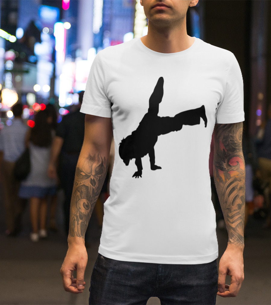 Bboying Keep Calm Breakdancer Silhouette Handstand Movement T-Shirt