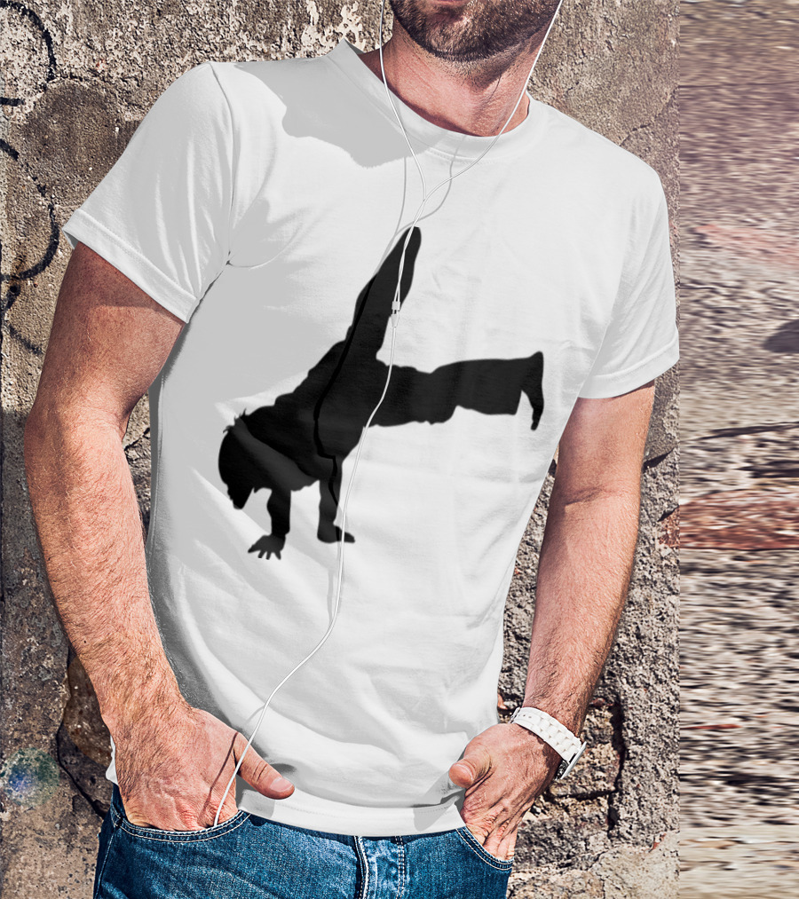 Bboying Keep Calm Breakdancer Silhouette Handstand Movement T-Shirt