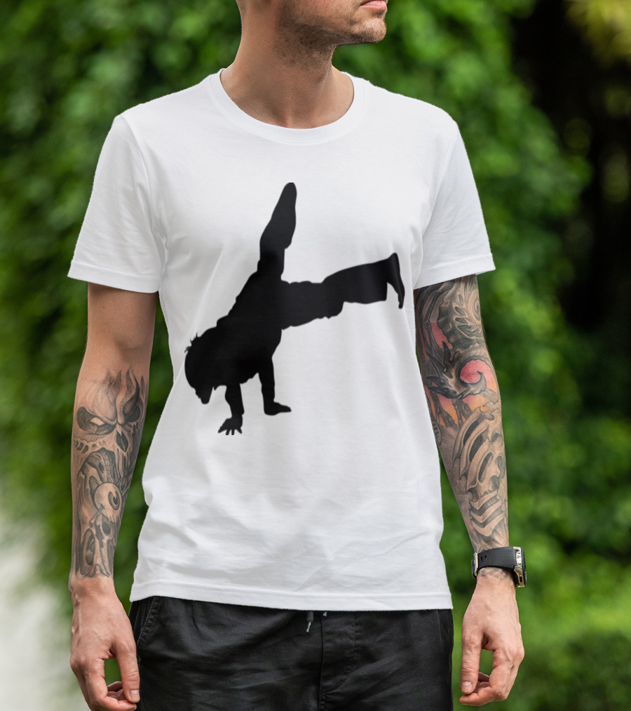 Bboying Keep Calm Breakdancer Silhouette Handstand Movement T-Shirt