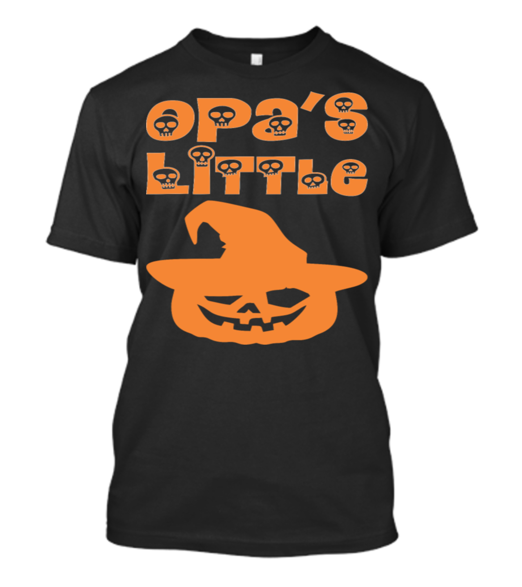 Opa's Little Pumpkin Halloween Skull Witch Hat T-Shirt