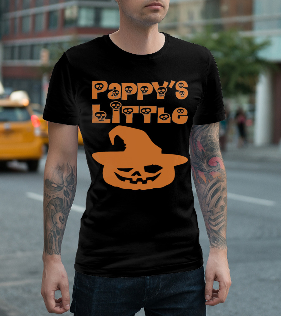 Pappy's Little Pumpkin Halloween Skull Jack-O'-Lantern T-Shirt