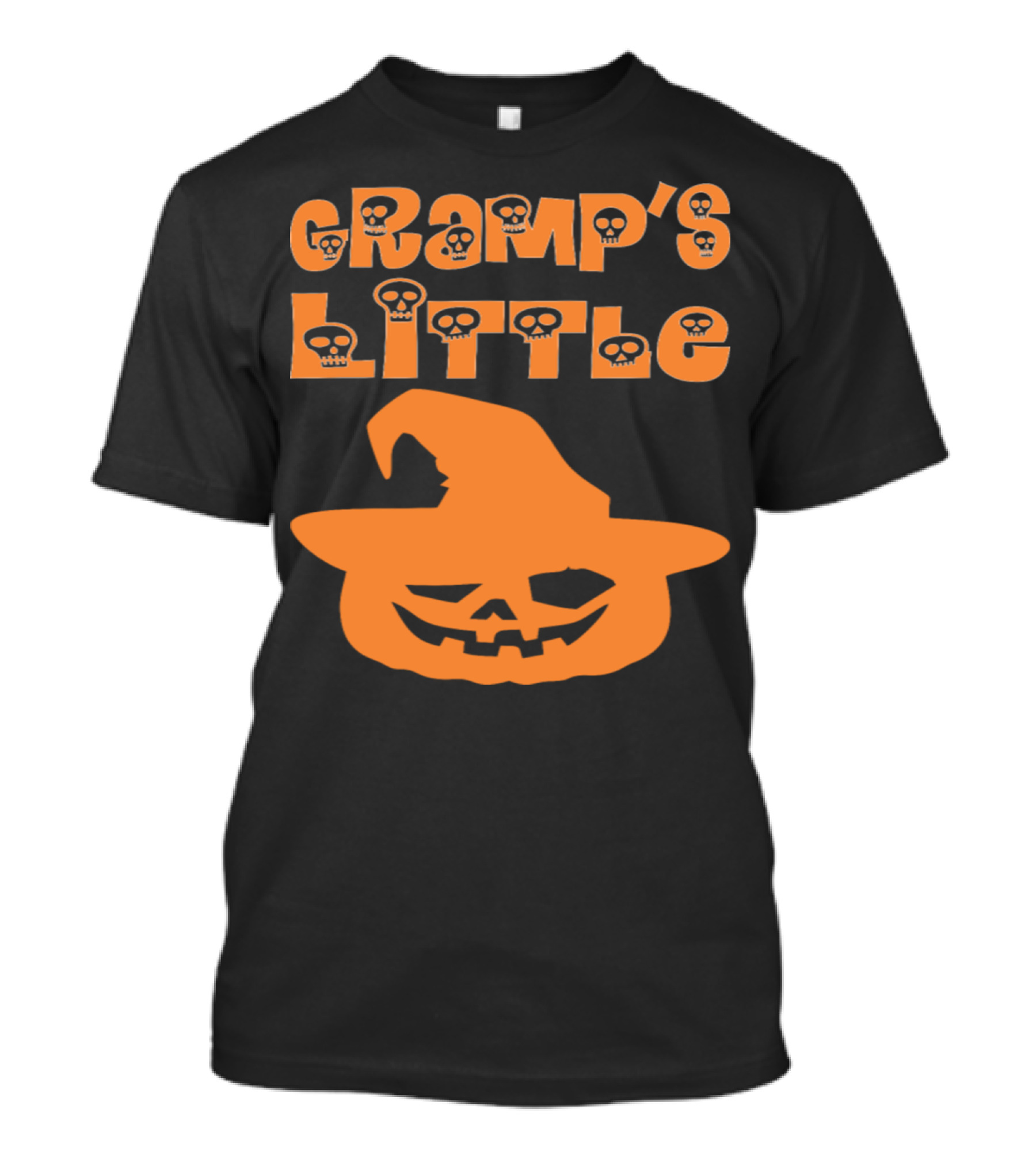 Gramp's Little Pumpkin Halloween Skull Text T-Shirt