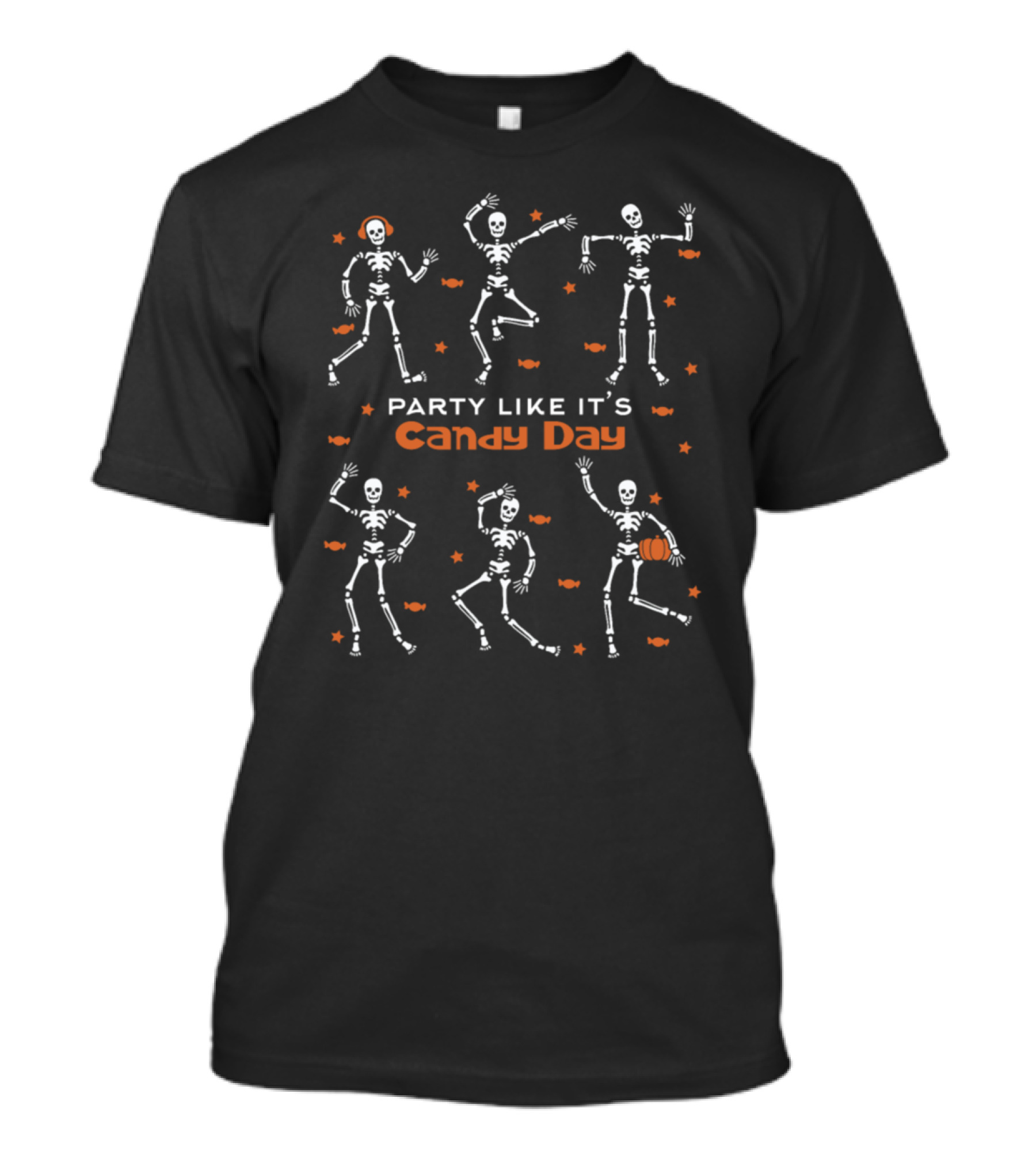 Party Like Its Candy Day Dancing Skeletons Halloween T-Shirt
