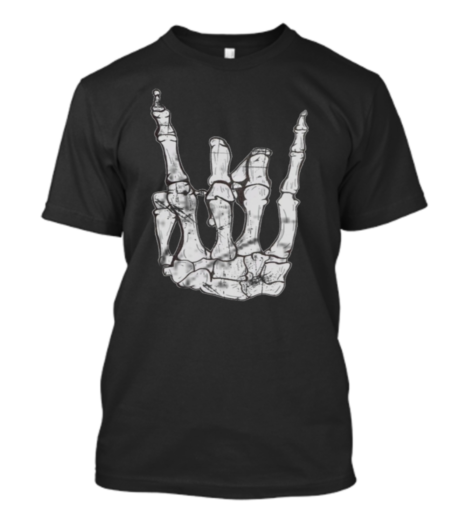 Rocknroll Skeleton Hand Gesture Iconic Bone T-Shirt