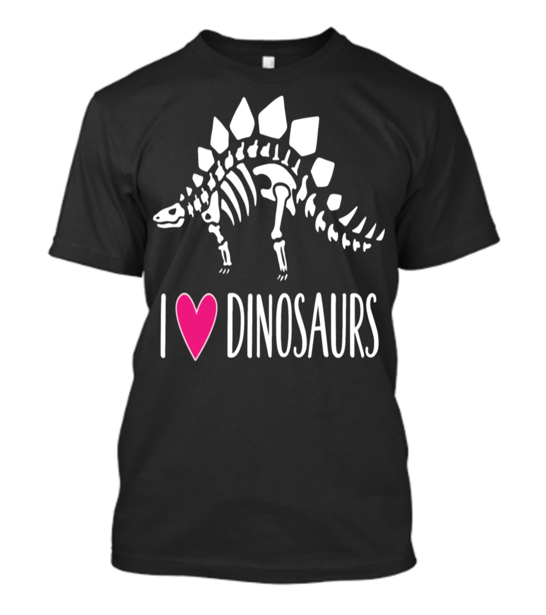 I Love Dinosaurs Stegosaurus Skeleton T-Shirt