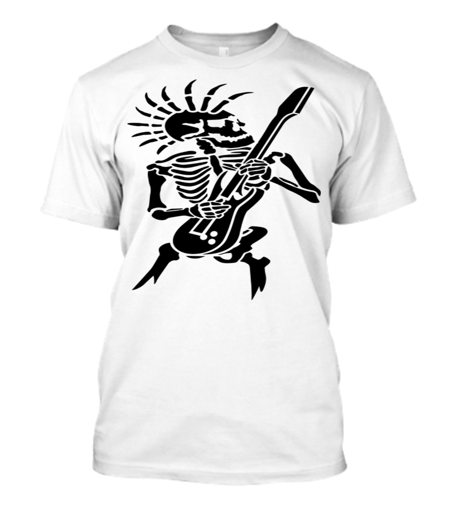 Punk Rock Skeleton Playing Guitar T-Shirt