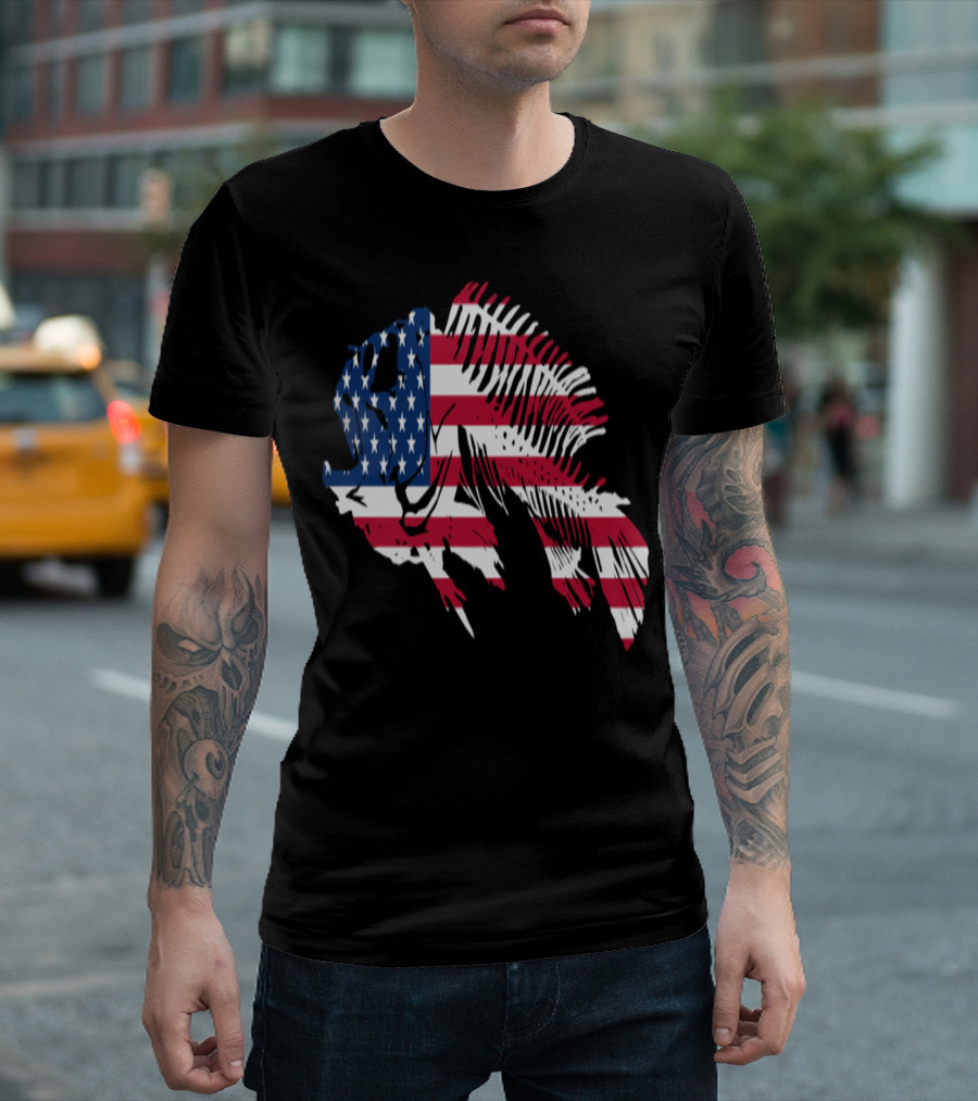 Fish USA Flag American Styled Fish T-Shirt