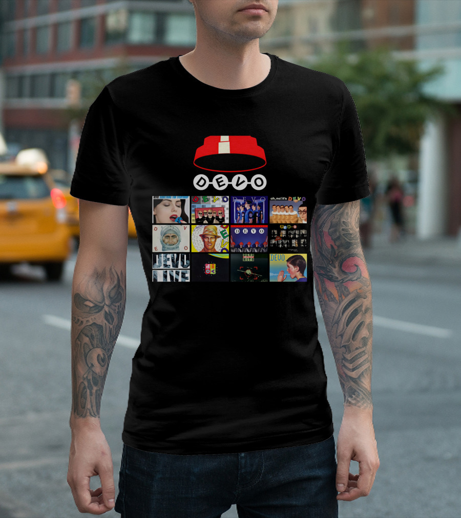 DEVO Album Covers Collection With Signature Energy Dome T-Shirt