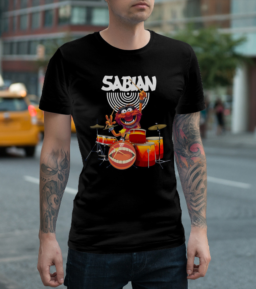 Sabian Drums The Muppet Show Animal Playing T-Shirt