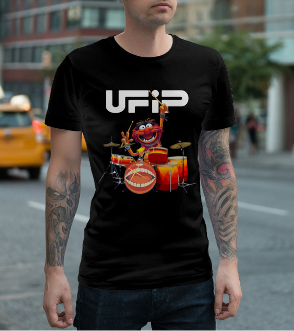 Animal Playing UFIP Drums Featuring The Muppets Character T-Shirt
