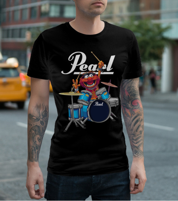 The Muppets Animal Playing Pearl Drums Enthusiastically T-Shirt