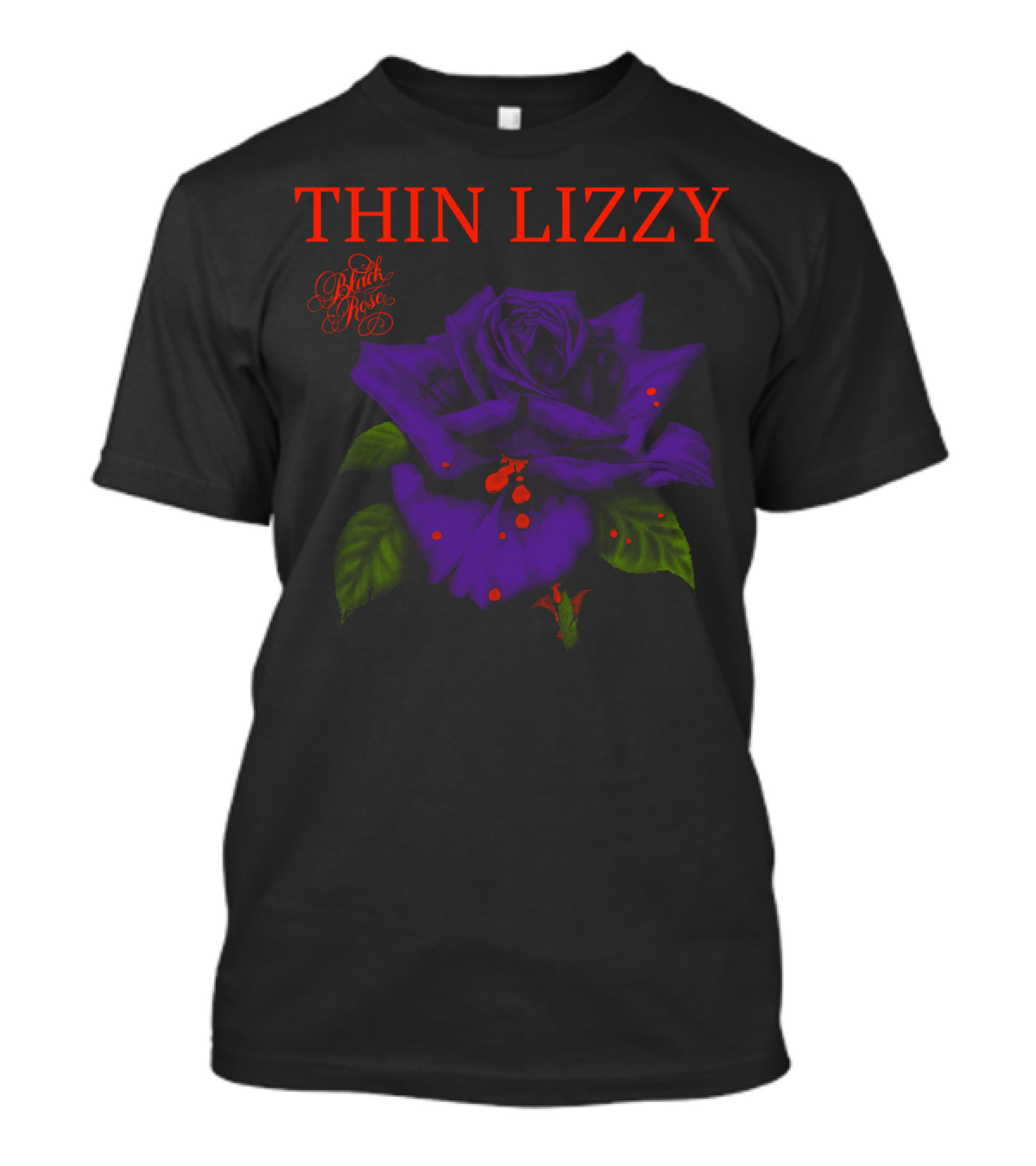 Thin Lizzy Black Rose Purple Rose T-Shirt