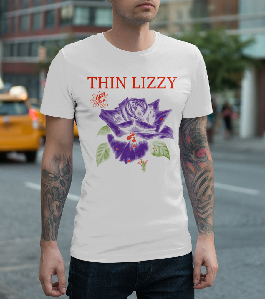 Thin Lizzy Black Rose Purple Rose T-Shirt