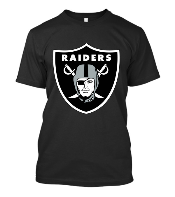 Las Vegas Raiders NFL Logo Shield Black And Silver T-Shirt