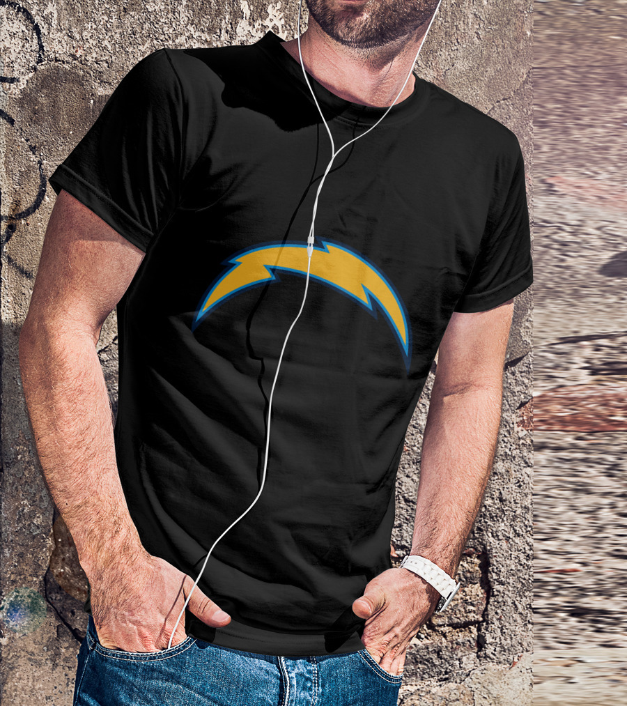 Los Angeles Chargers Lightning Bolt Navy Blue And Gold Lightning Bolt T-Shirt