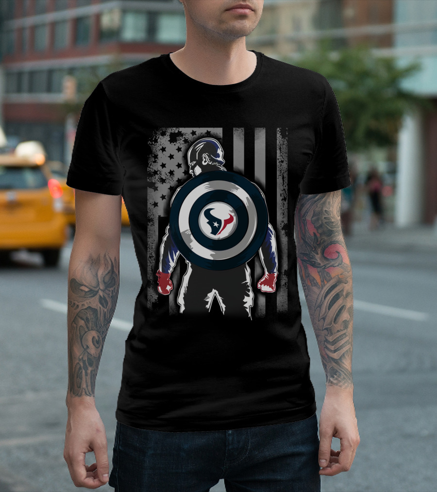 Houston Texans Captain America Shield T-Shirt