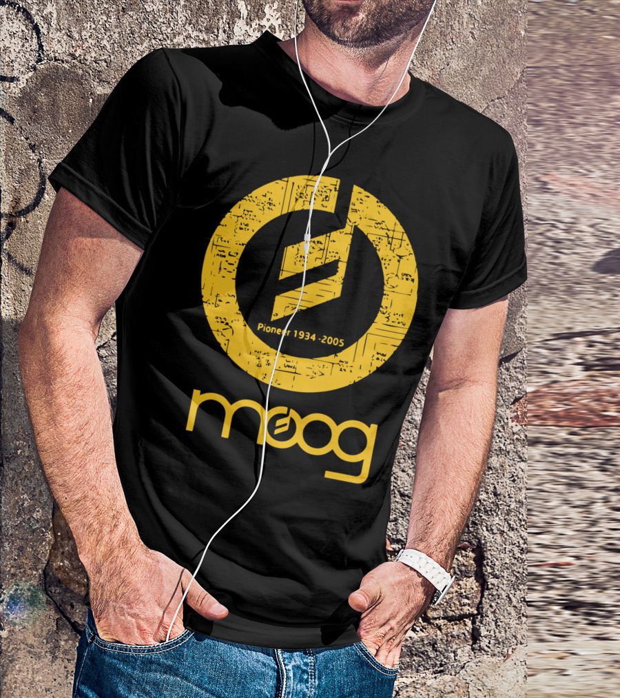 MOOG Pioneer 1934-2005 Yellow Circuitry T-Shirt
