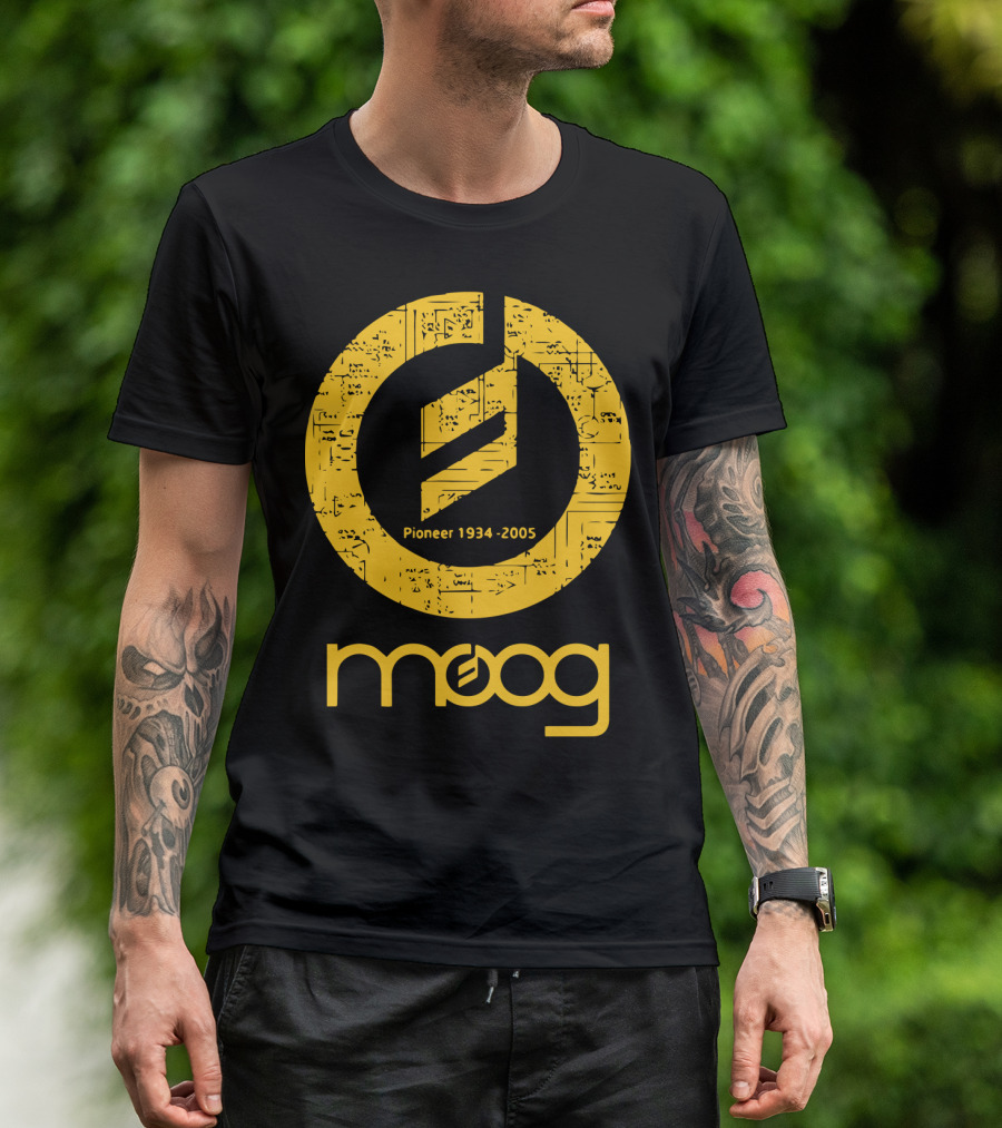 MOOG Pioneer 1934-2005 Yellow Circuitry T-Shirt