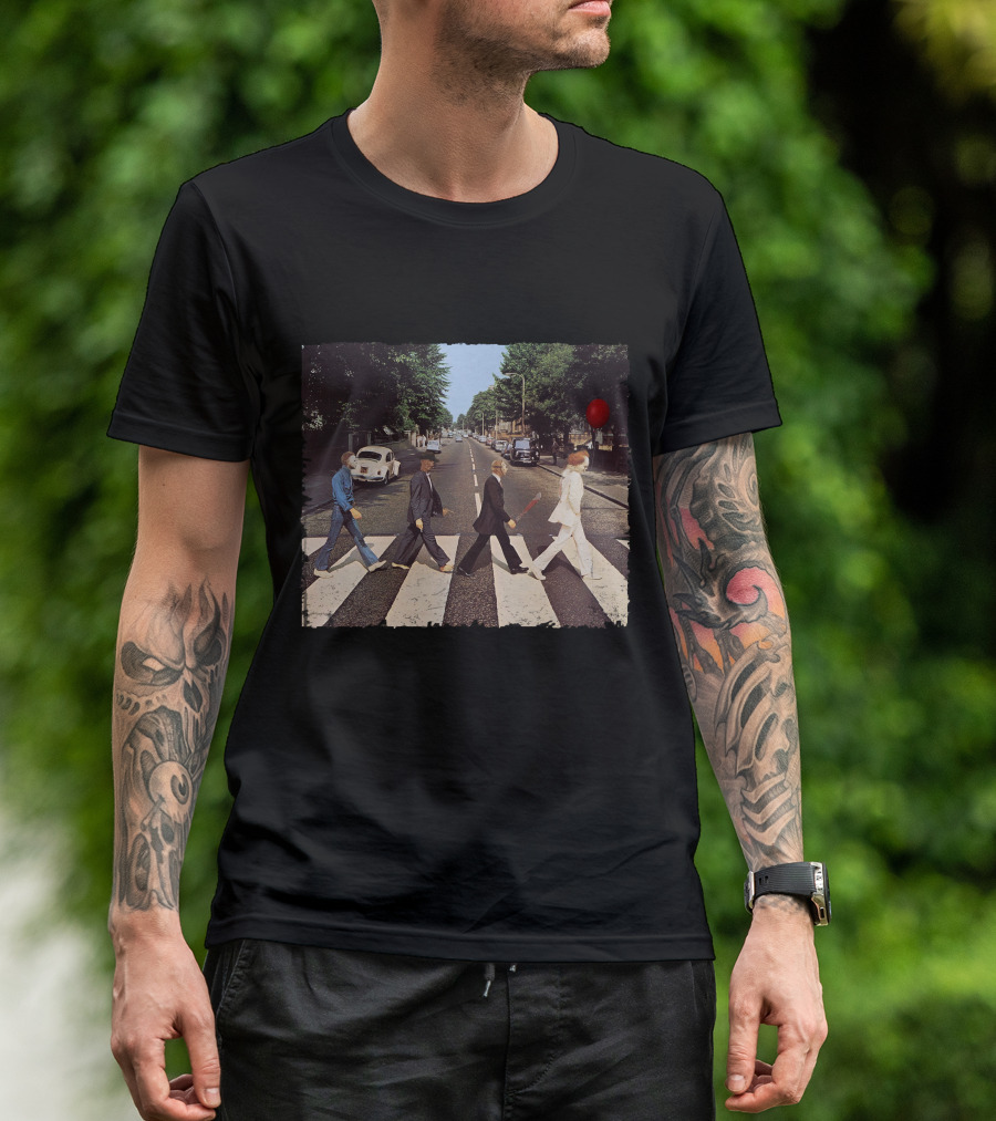 Abbey Road Horror Movie Icons Crossover Scene T-Shirt