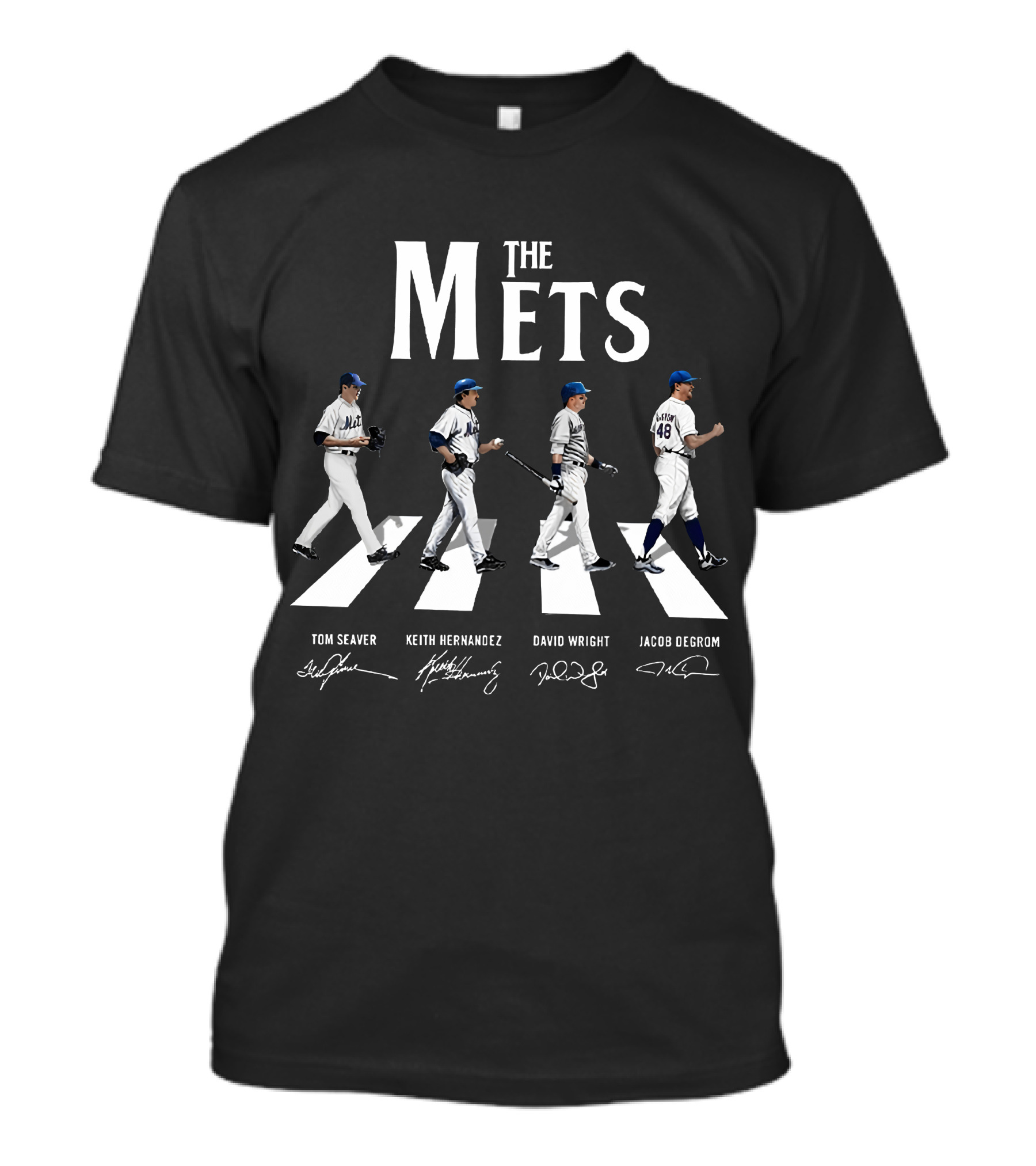 The Mets Abbey Road Tom Seaver Keith Hernandez David Wright Jacob DeGrom Signatures T-Shirt