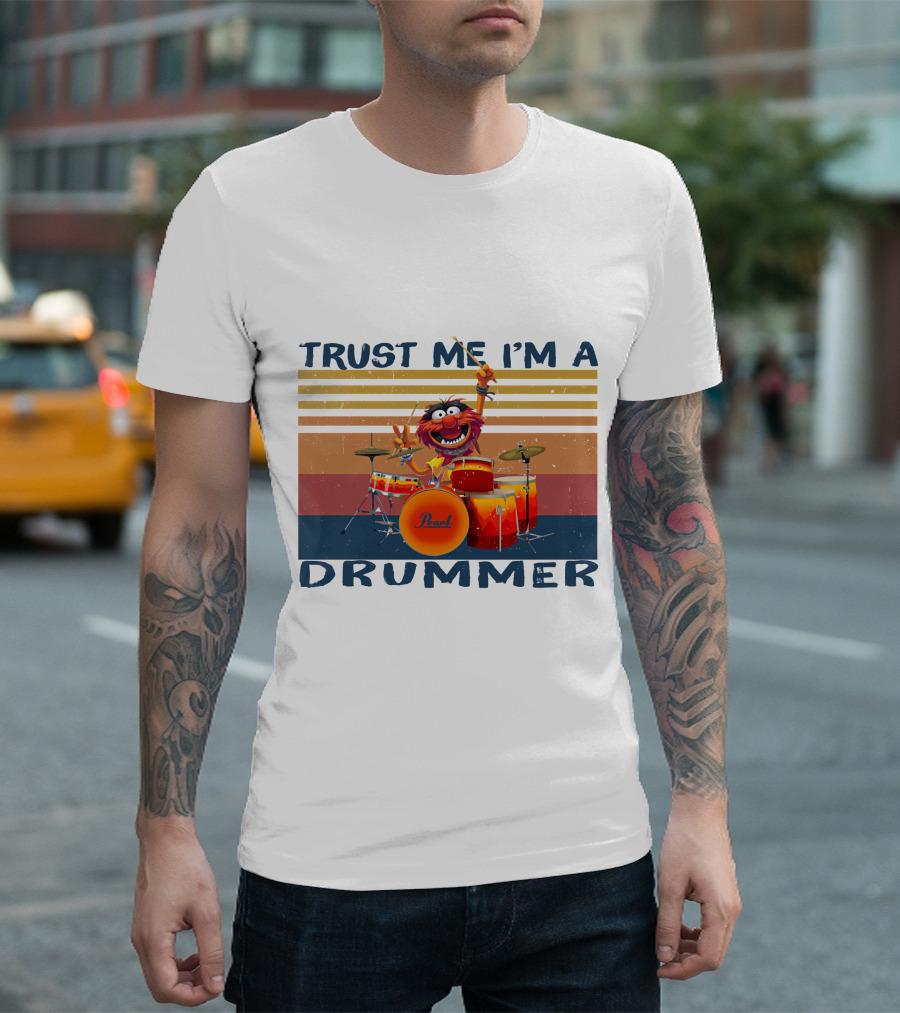 Trust Me I'm A Drummer Pearl Drums Muppet Character T-Shirt