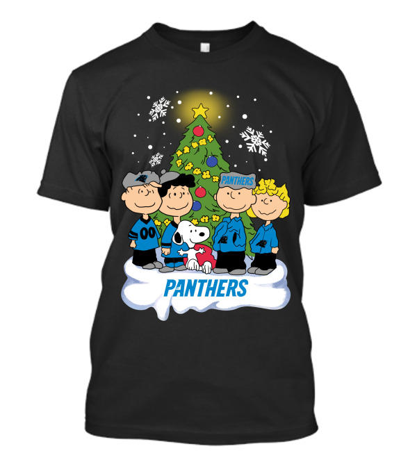 Panthers Snoopy Christmas Peanuts Characters T-Shirt