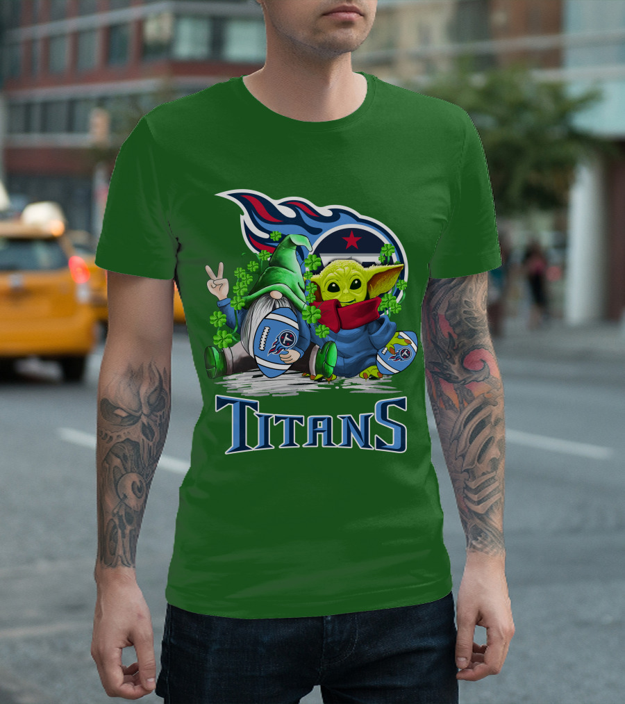 Tennessee Titans St. Patrick’s Day Gnome and Alien Football T-Shirt
