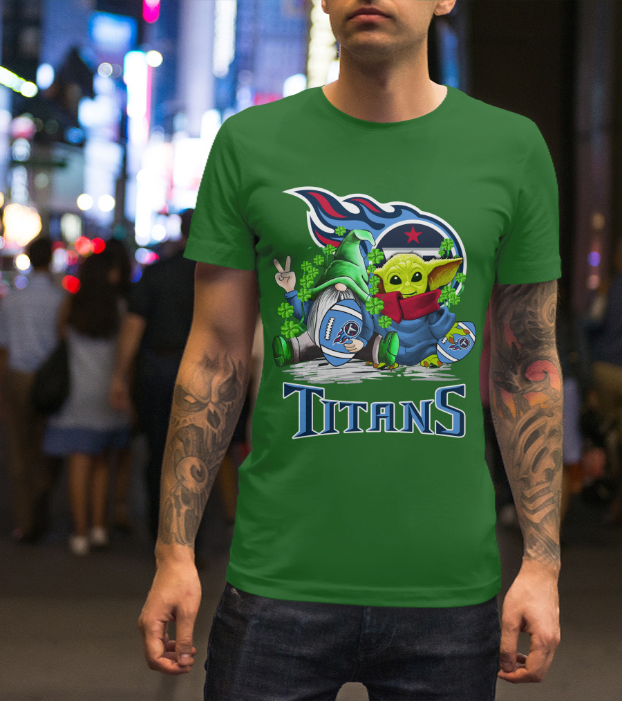 Tennessee Titans St. Patrick’s Day Gnome And Alien Football T-Shirt