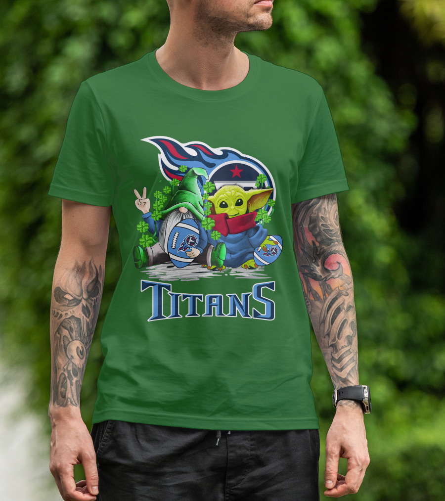 Tennessee Titans St. Patrick’s Day Gnome And Alien Football T-Shirt