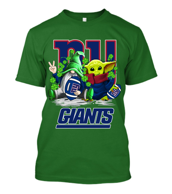 New York Giants Football St. Patrick's Day Gnome And Yoda T-Shirt