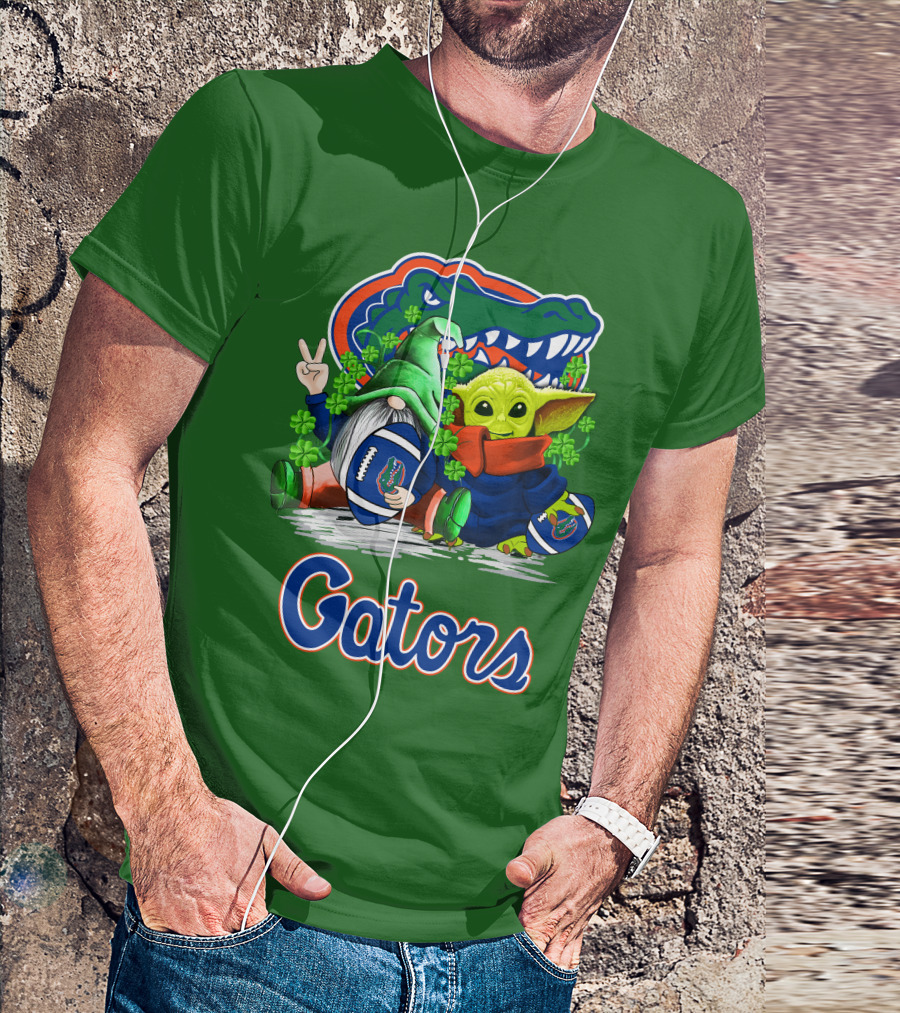 Florida Gators Football St. Patrick's Day Gnome And Baby Alien T-Shirt