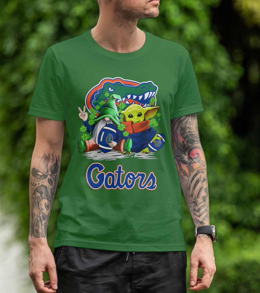 Florida Gators Football St. Patrick's Day Gnome And Baby Alien T-Shirt
