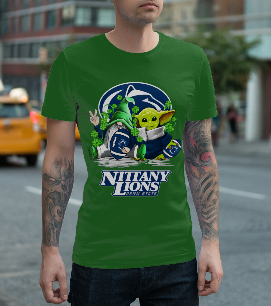 Penn State Nittany Lions St. Patrick's Day Football Shamrocks T-Shirt