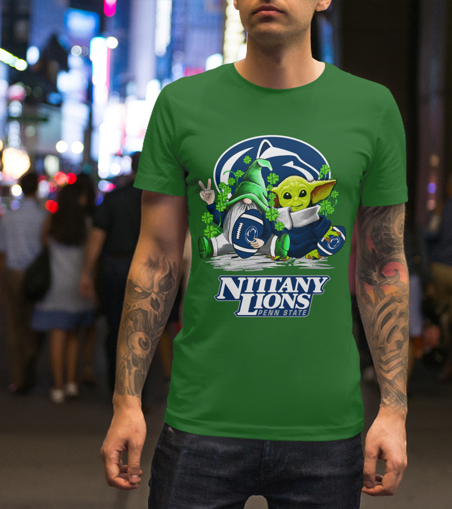 Penn State Nittany Lions St. Patrick's Day Football Shamrocks T-Shirt