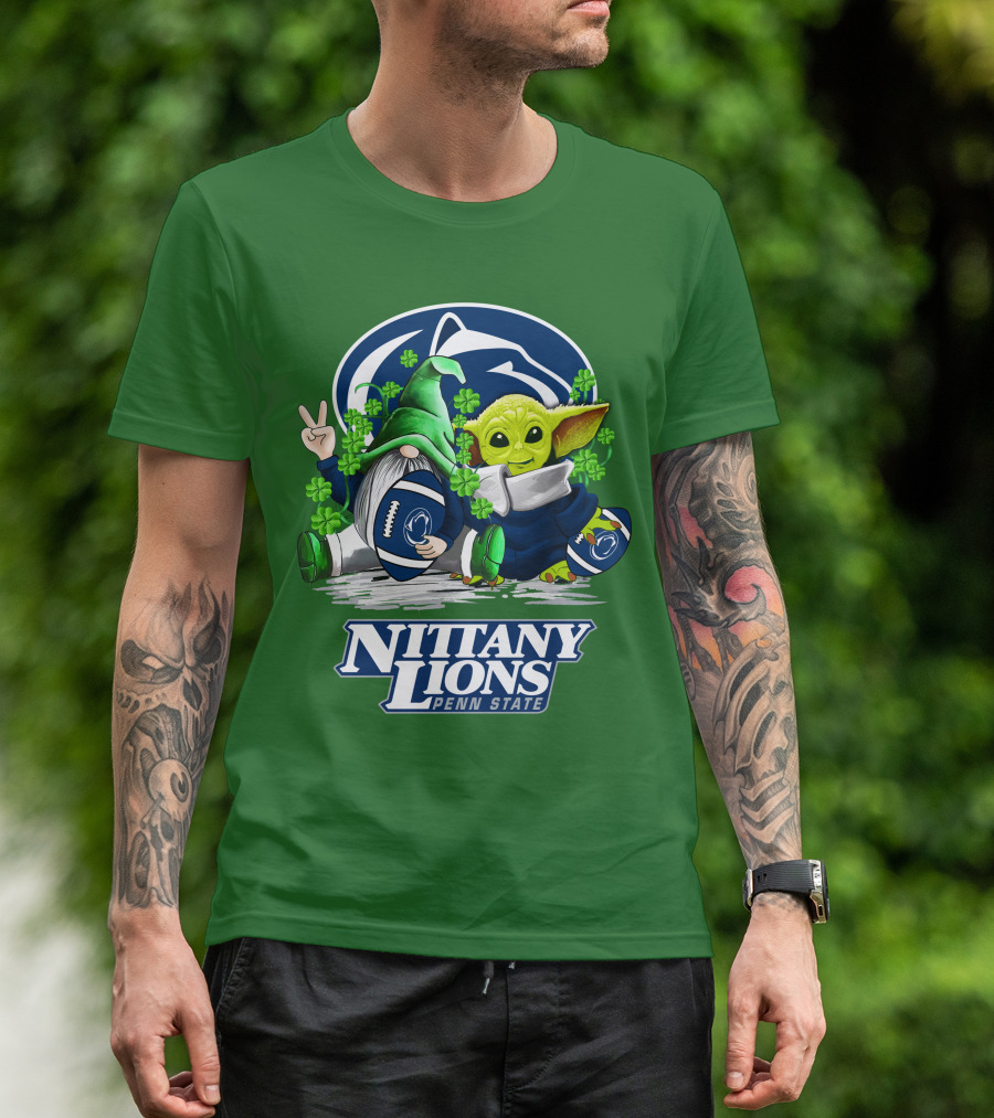 Penn State Nittany Lions St. Patrick's Day Football Shamrocks T-Shirt