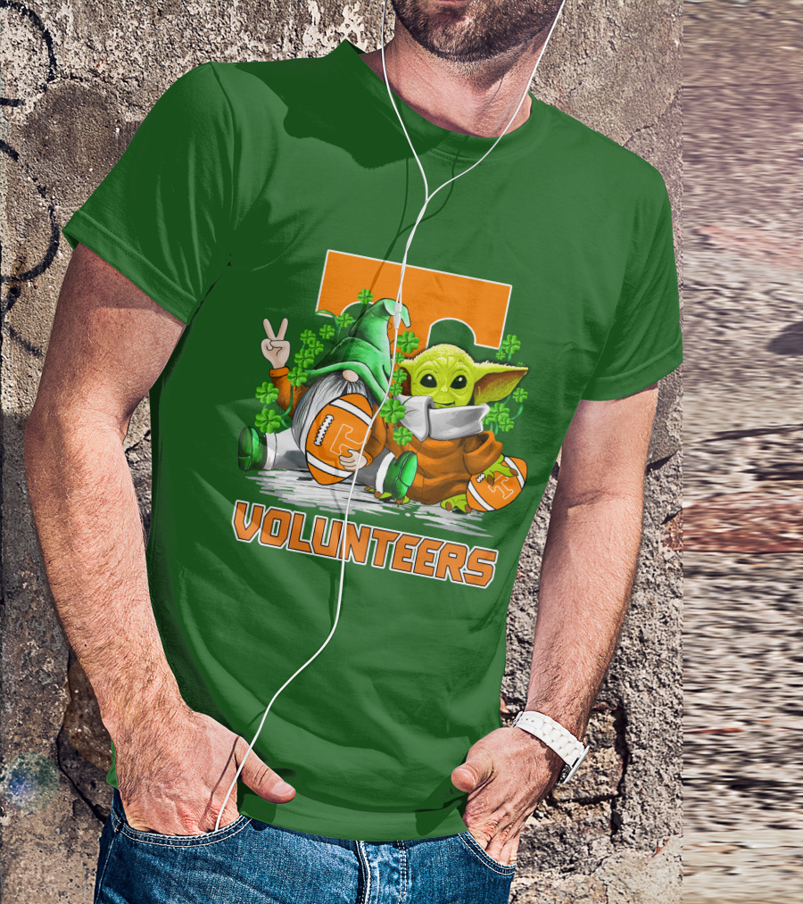 Tennessee Volunteers Football St. Patrick’s Day Gnome And Baby Alien T-Shirt