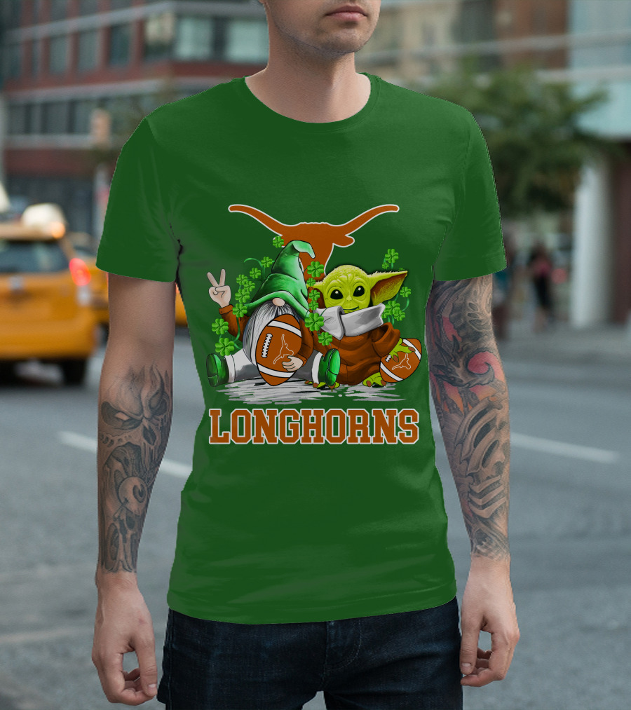 Texas Longhorns Football Patrick’s Day Longhorns Gnome Baby Jedi T-Shirt