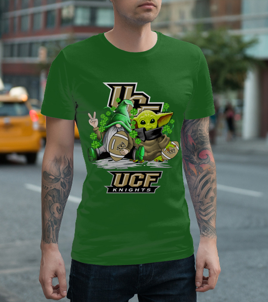 UCF Knights Football St. Patrick's Day Shamrock Gnome Baby Alien T-Shirt